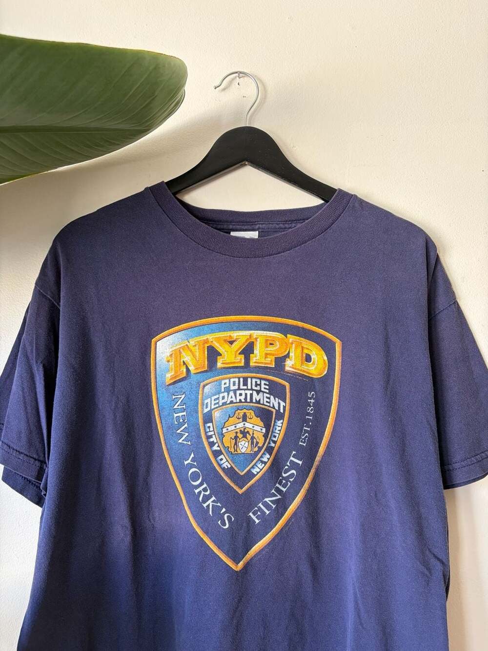 Delta Pro Weight NYPD T-Shirt Size L Navy Blue Police Dept